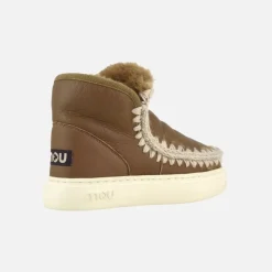 MOU MOU Eskimo Sneaker Bold Stivaletto Pelle Pelo Cracked