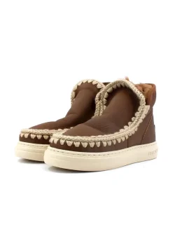 MOU MOU Eskimo Sneaker Bold Stivaletto Pelle Pelo Cracked