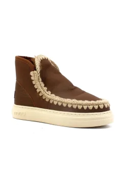MOU MOU Eskimo Sneaker Bold Stivaletto Pelle Pelo Cracked