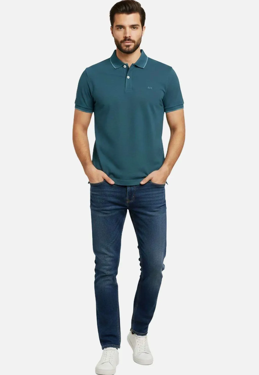 SUN 68 POLO SMALL STRIPE -A36111